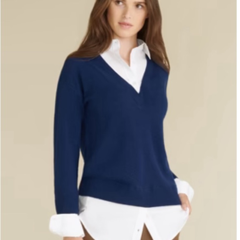 Veronica Beard Mixed Media Cashmere Top